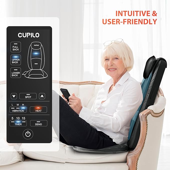 Back Massager for Pain Relief Deep Tissue - Shiatsu Massage Chair Pad for Back with HeatBack Support Inflatable Flap Chair MassageGifts for Men Dad