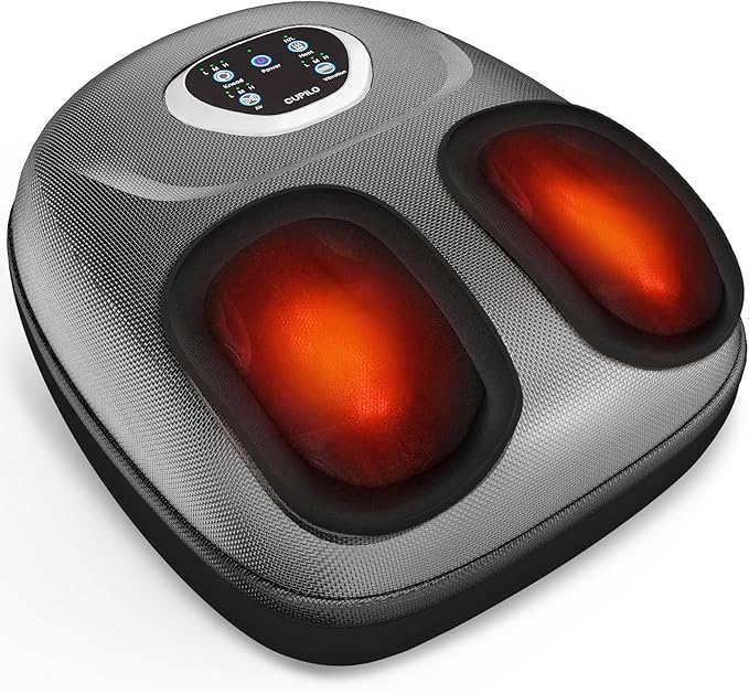 FSA Eligible Foot Massager for Neuropathy HSA Store Feet Massager with Heat Vibration &amp Compression Deep Kneading for Tired Feet Birthday Gifts for Women Men（Gray）