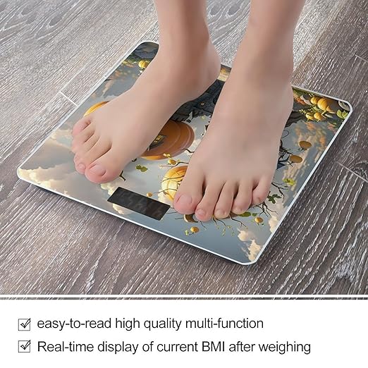 Pumpkin Building Weight Scale Highly Accurate Digital Weighing Scale with Large LCD Display Smart Bathroom Scales for Home Bedrooms and Gift Giving