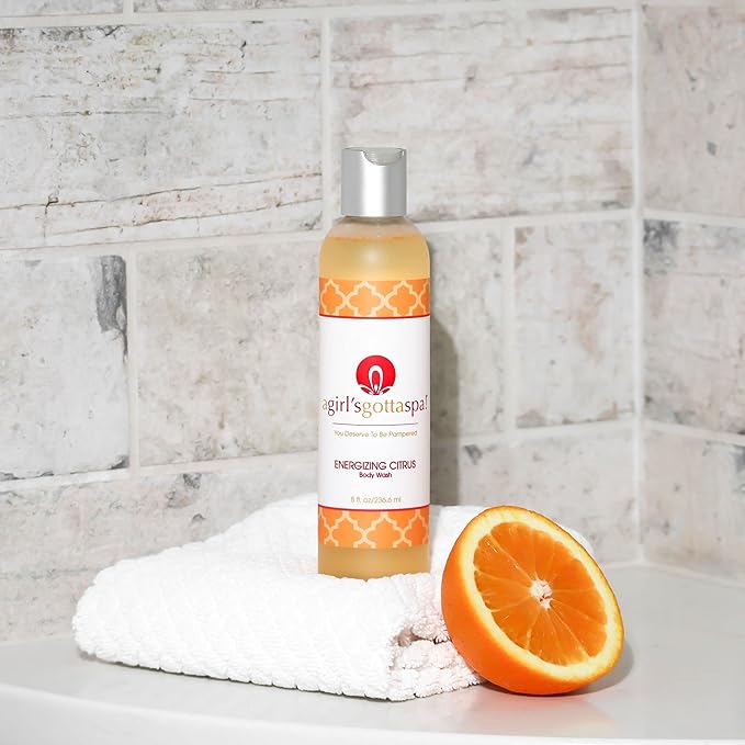 A Girl's Gotta Spa! Sulfate-Free Natural Body Wash Citrus Essential Oils 100% Vegan Cruelty-Free Moisturizing Shower Gel