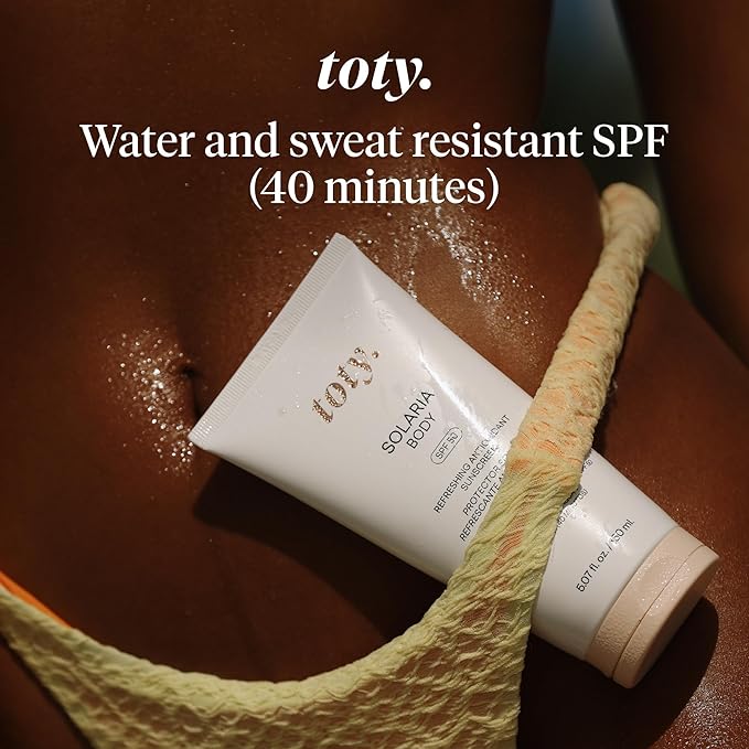 Toty by Sofia Vergara - Solaria Body SPF 50 Refreshing Antioxidant Sunscreen - UVA/UVB Protection - Weightless Body SPF for All Skin Types - Water &amp Sweat Resistant - 5.07 fl oz
