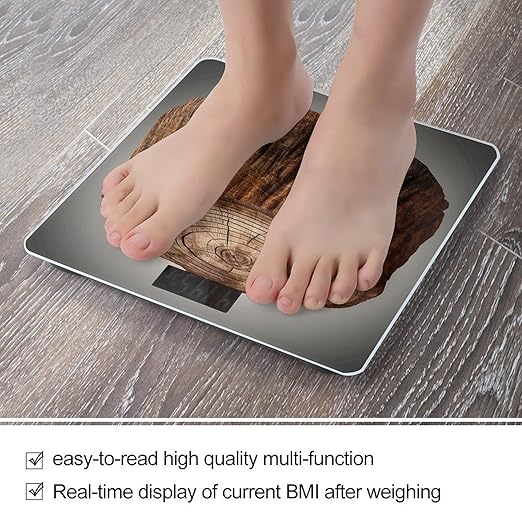 Digital Bathroom Scale for Body Weight Scale with Bright LCD Display High Accuracy Step-On Technology Auto On/Off Stump of Oak Tree Digital Scales 400 Lbs /180kg