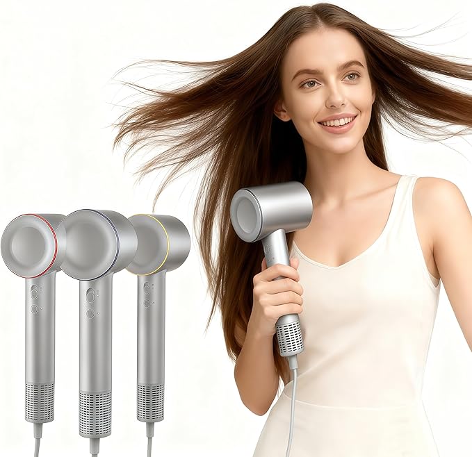 Professional Hair Dryer 110000 RPM Motor for Fast Drying Professional High-Speed Hair Dryer for Hair for Home Travel Salon (Grey)