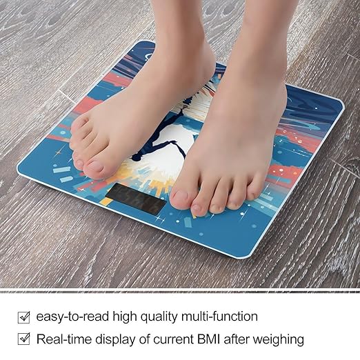 Dancing on Water Weight Scale Digital Electronic Scales Bathroom Scale Larg LCD Backlight Display High Precision MeasurementsTempered Glass