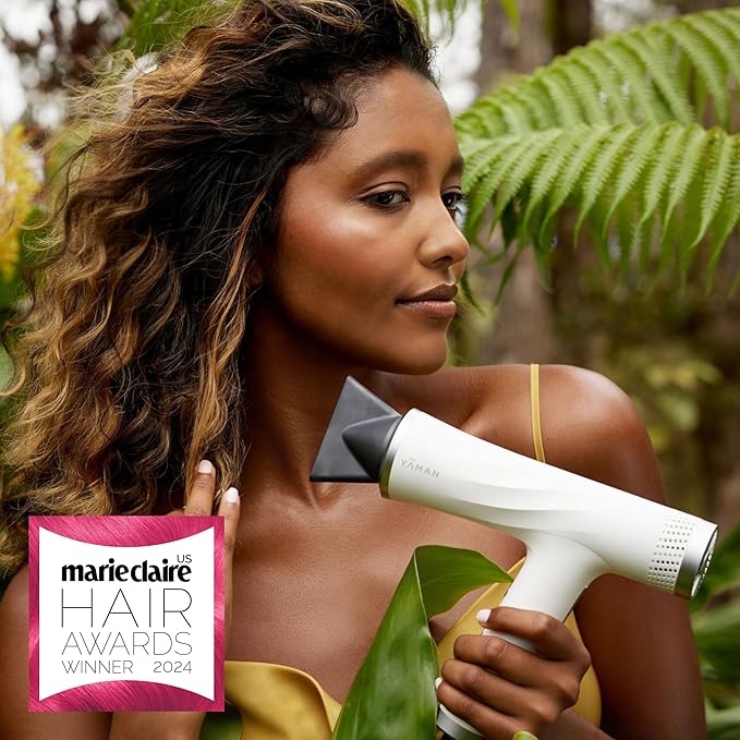 YA-MAN SPA Styler Blow Dryer + Scalp MassageIonic Reset Technology Hair Dryer with Diffuser Attachment - Quiet Lightweight and Powerful (White)