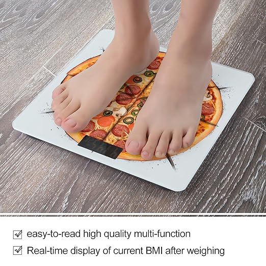 I Love Pizza Smart Scale for Body Weight Accurate Bathroom Scale with LED Display Digital Weight Scales Weighing Machine High Precision Scales for Bath Home