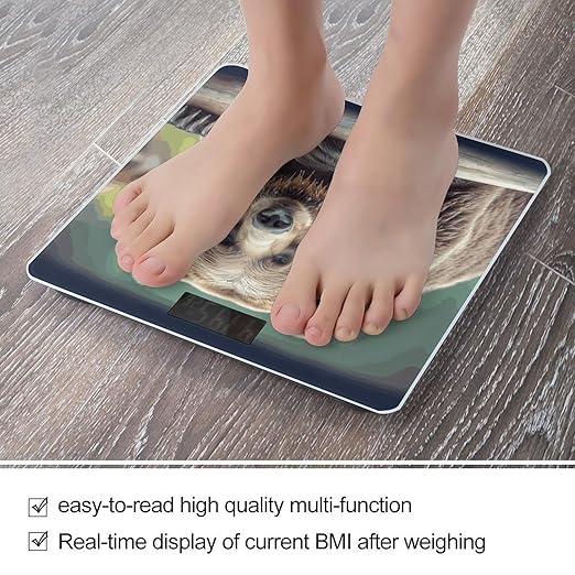 Grizzly Bear Weight Scale Digital Electronic Scales Bathroom Scale Larg LCD Backlight Display High Precision MeasurementsTempered Glass