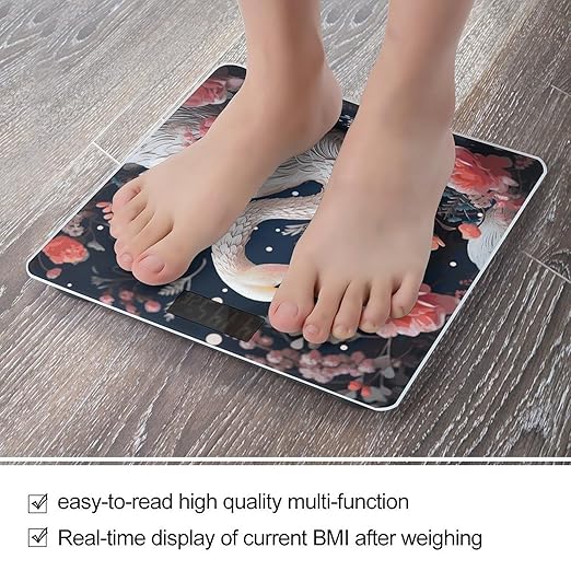Floral Swan Smart Scale for Body Weight Accurate Bathroom Scale with LED Display Digital Weight Scales Weighing Machine High Precision Scales for Bath Home