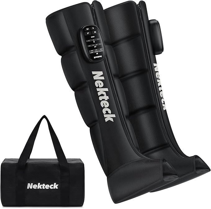 Nekteck Leg Compression Massager Recovery System Cordless Foot and Leg Massager for Circulation and Pain Relief Rechargeable Compression Boots with 6 Modes 4 Intensities Legs Relaxation