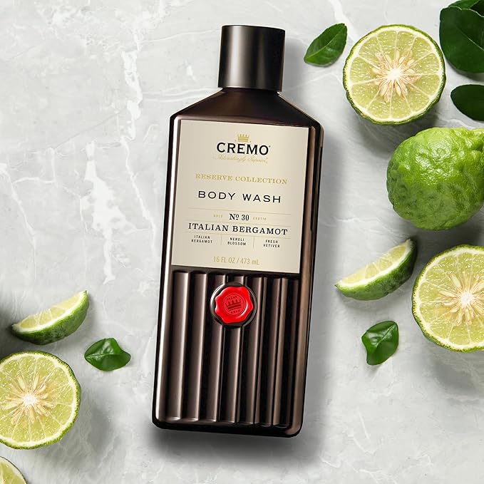 Cremo Premium Barber Grade Hair Styling Thickening Paste High Hold Low Shine 4 Oz &amp Rich-Lathering Italian Bergamot Body Wash for Men Notes of Italian Bergamot Neroli Blossom
