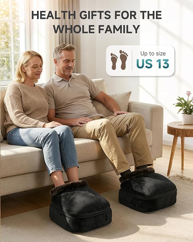 Snailax 2-in-1 Shiatsu Foot and Back Massager with Heat - Kneading Foot Warmer Electric Feet Massage Massagers for BackLegGifts for WomenMen