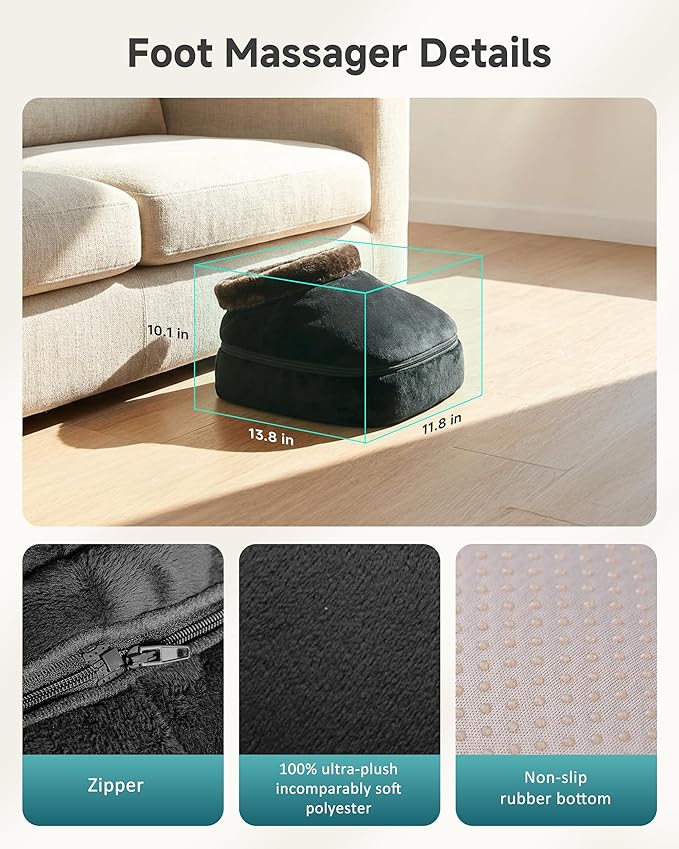 Snailax Foot Massager with Heat Shiatsu Heated Kneading Foot Massager Machine Electric Foot Massager Gift for Her &amp Him Home and Office Use