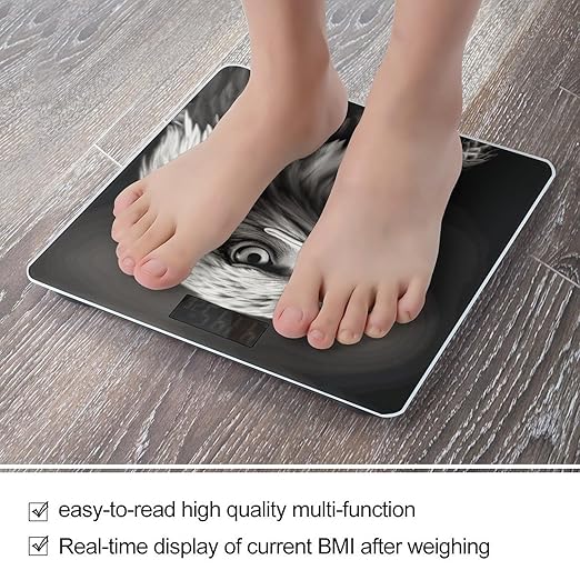 Eagle Black and White Digital Bathroom Scale Fashion Unique Weight Scale BMI Anti-Slip Precision Weighing Scales Suitable for Home Bedrooms Use and Gift