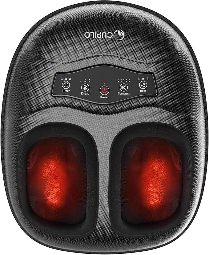 FSA Foot Massager with Heat - HSA Eligible Feet Massager for Plantar Fasciitis &amp Neuropathy Shiatsu Deep Kneading for Foot Pain Relief Gifts for Women Mom