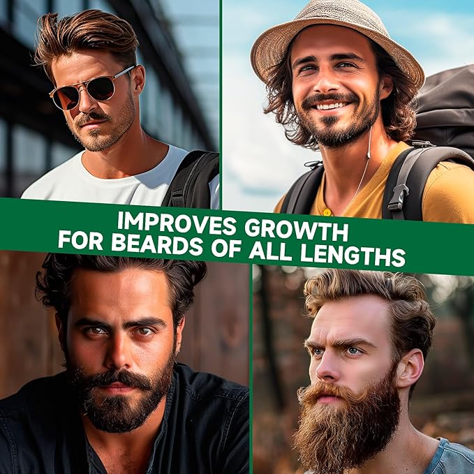Men's Beard Growth Oil - 5% Biotin Citrus Serenity Scent 2 oz (Pack of 10) - Softens Conditions No Itch &amp Dandruff Ideal Gift