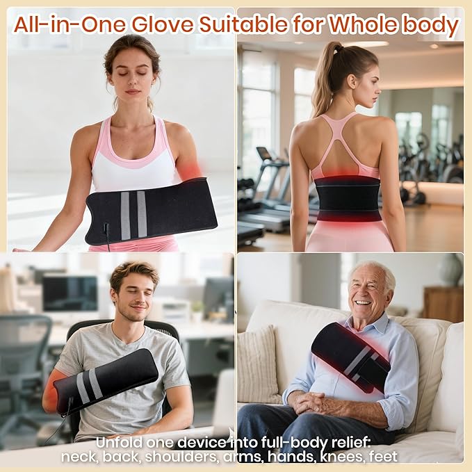 Red Light Therapy for Hands Light Therapy Glove for Finger Wrist Arm Infrared Light Therapy &amp Red Light Therapy for Body Dual Wavelength for Relief 150 LEDs 17x4
