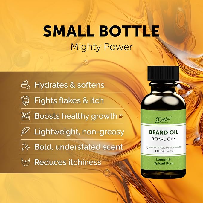 Detroit Grooming Beard Oil | Hydrating &amp Nourishing Formula • Royal Oak Scent (1 oz)