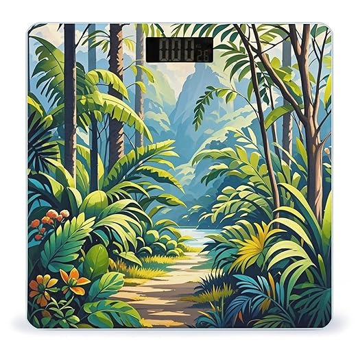 Tropical Jungle Painting Scale for Body Weight Smart Scales Digital Bathroom Scale High Precision Weighing Scales with Large Display Weighing Machine for People