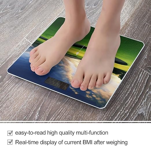 Golf Course Weight ScaleClear LED Display Bathroom Digital Weighing ScaleTempered Glass Digital Bathroom Scale for Body Weight Capacity Up to 400 Lbs