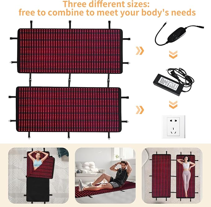 2025 New Dual Wavelength LED Beads 660nm&amp850nm Red Light Therapy Mat Full Body Used to Relieve Pain