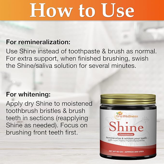 OraWellness Shine Remineralizing Natural Teeth Whitening Powder in Cinnamon + Pack of 3 Healthy Mouth Blend Organic Toothpaste &amp Mouthwash Alternative Tooth Oil