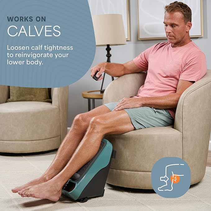 LifePro VibraFlow Foot Massager for Neuropathy - Relaxing Calf and Foot Therapy with Heat Option for Maximum Soothing Relief - Massager for Blood Circulation and Revitalization
