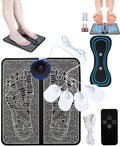 Advanced EMS Foot Massager Plate with Remote Control - 8 Massage Modes 19 Intensity Levels Auto Shut-Off &amp USB Rechargeable for Muscle Relaxation &amp All-Night Comfort