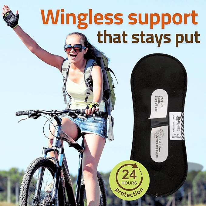 Wingless Reusable Period Pads with Adhesive Sticker for Heavy Flow &amp Incontinence (L+XL 6-Pack) – High-Temp Washable Cloth Pads for Women – Stay-Put Comfortable &amp Reusable Menstrual Care – Ma