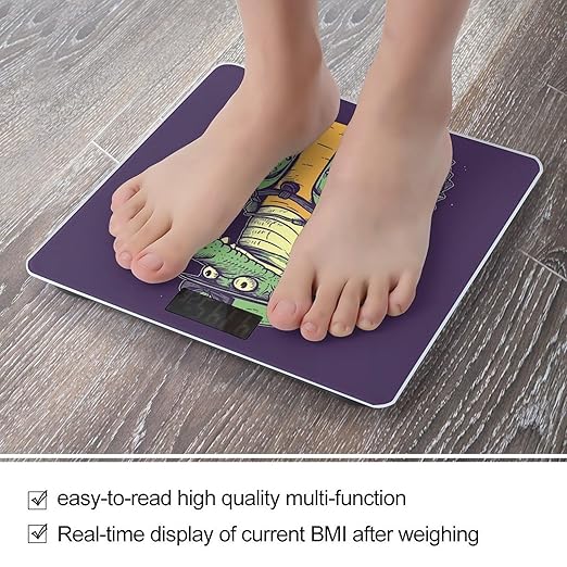 Crocodile Holding Gun Weight Scale Digital Electronic Scales Bathroom Scale Larg LCD Backlight Display High Precision MeasurementsTempered Glass