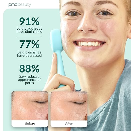 PMD Clean - Smart Facial Cleansing Device with Silicone Brush &amp Anti-Aging Massager