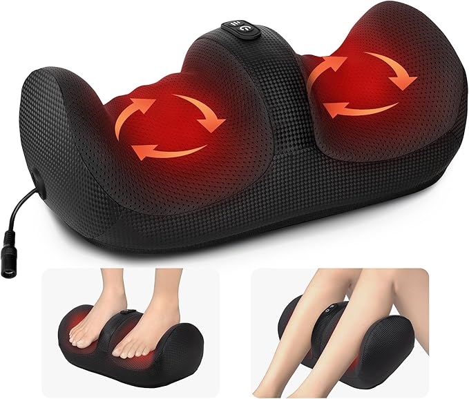 Medcursor Foot Massager with Heat - Foot and Calf Massager with Massage Roller Deep Massage for Plantar Fasciitis Pain Relief Neuropathy Relax for Home or Office Use (Not Cordless)