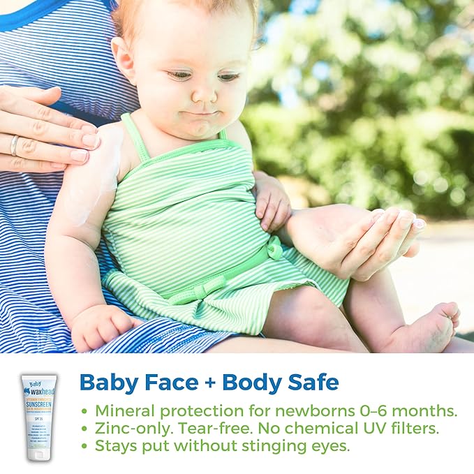 Waxhead Baby Sunscreen Kids Toddler Sunscreen Baby Sunscreen 0-6 Months SPF Lip Balm SPF Zinc Oxide Sunscreen Lip Sunscreen For Lips