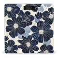 Navy Blue Flowers Scale for Body Weight Sturdy Tempered Glass Weighing Scales with LCD Display Accurate Digital Bathroom Scale Convenient Body Fat Smart Scales Easy Read