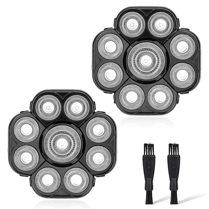 9 Blades Shaver Head - 2 Pack Men's Electric 9D Shaver Replacement Heads Universal Replacement Blade Head Electric Razor for menblack
