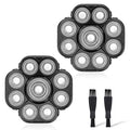 9 Blades Shaver Head - 2 Pack Men's Electric 9D Shaver Replacement Heads Universal Replacement Blade Head Electric Razor for menblack