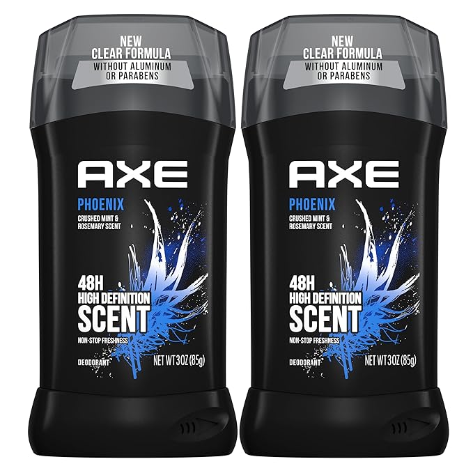 AXE Phoenix Body Wash 4 Count 16oz + Deodorant Stick Twin Pack Crushed Mint &amp Rosemary