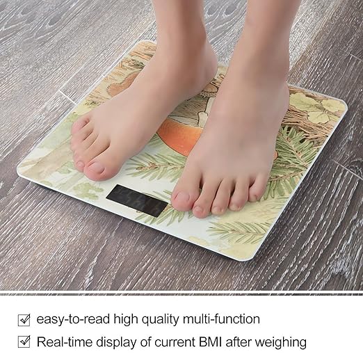 Vintage Mushroom Weight Scale Large Bathroom Scales Digital Weight with Bright LED Display Non Slip Automatic Weighing Scale Fashion Weighing Machine for Body