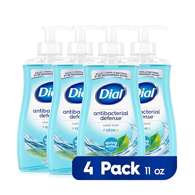 Dial Body Wash Spring Water Pack of 3 and Antibacterial Hand Soap Spring Water Pack of 4 Bundle