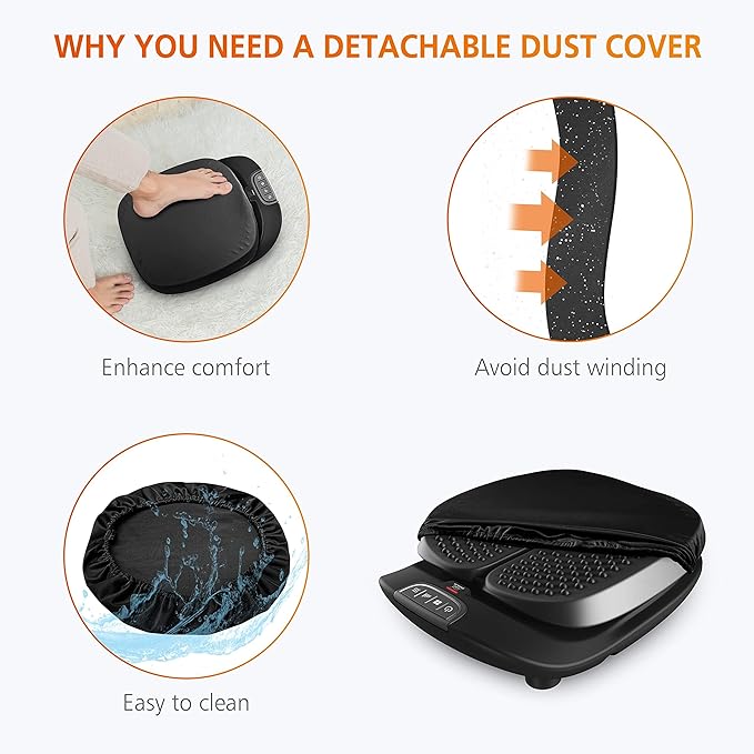 Snailax Foot Massager Machine with HeatRemote Control Adjustable Vibration Feet Massager Machine Increased Blood CirculationPlantar Fasciitis Stress (Black)