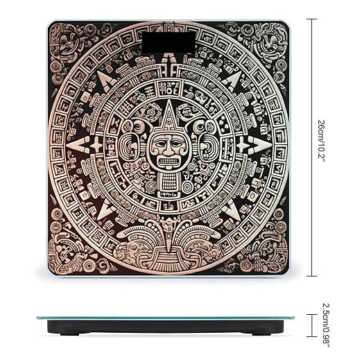 Mayan Calendar End of The World Weight Scale Large Bathroom Scales Digital Weight with Bright LED Display Non Slip Automatic Weighing Scale Fashion Weighing Machine for Body