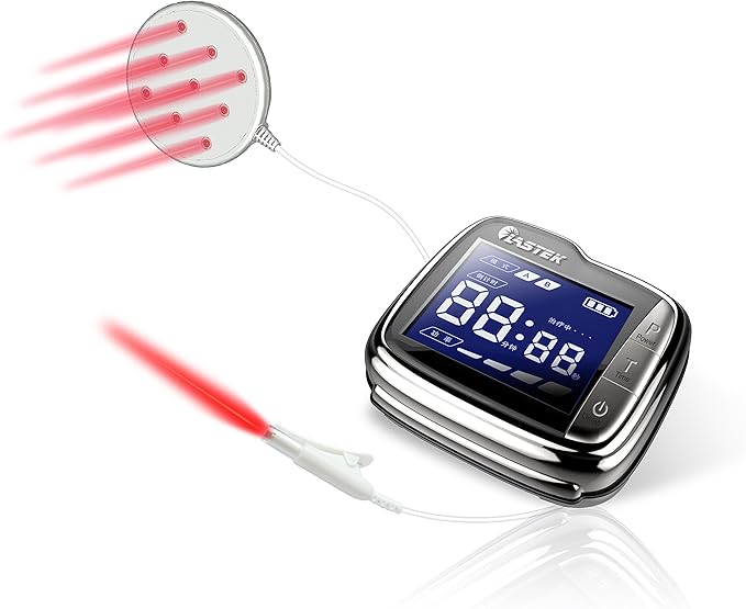 Multifunctional 650nm Red Light Therapy Watch with Nasal Probe Home Care Therapy Wrist Watch with Bright LCD Easy to Operate (10 x 650nm)