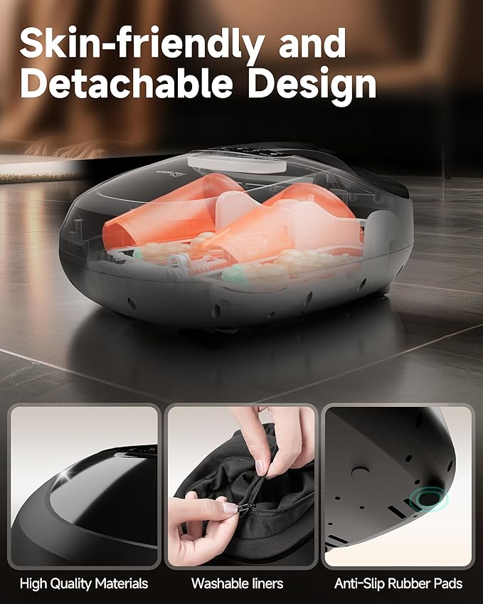 Snailax Shiatsu Foot Massager Plantar Fasciitis NeuropathyFeet Massage Machine with HeatKneadingRollingScratchRemote ControlFeet Warmer/Heater