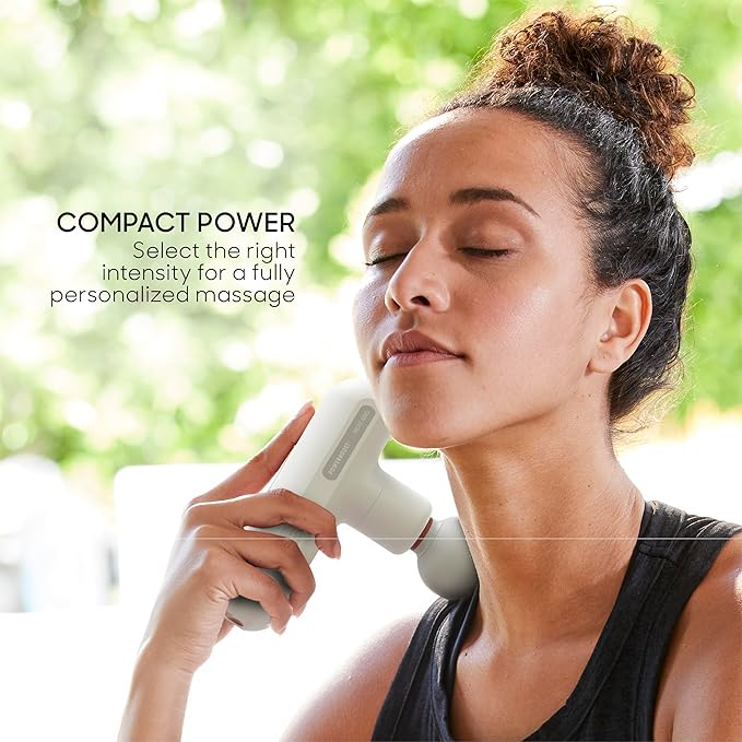 Sharper Image Powerboost Move Aero [New 2026 Version] Mini Deep Tissue Percussion Massage Gun| Muscle Recovery &amp Pain Relief Massage Tool| Full Body Back &amp Shoulder Massager| Travel Gift for M