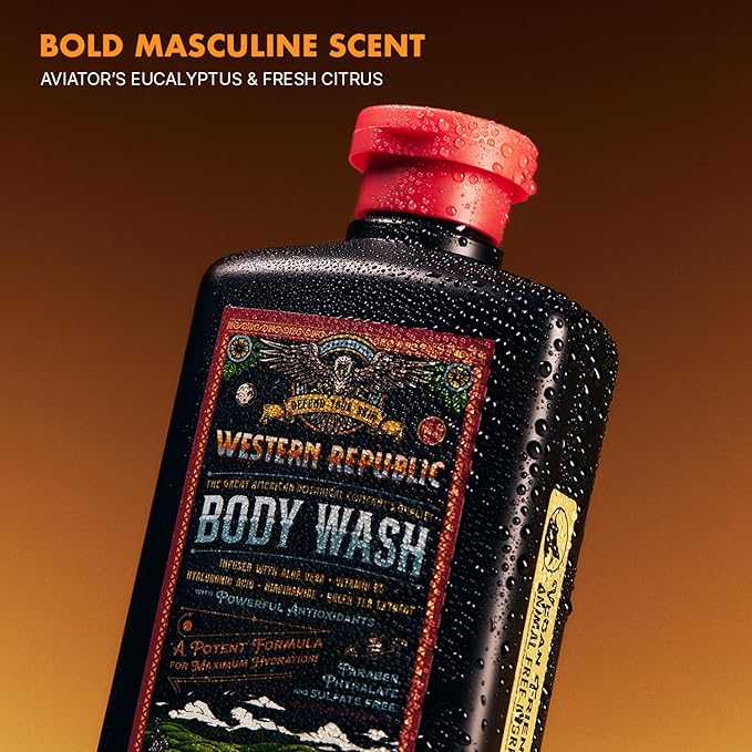 Men's Body Wash | Nautical Birchwood &amp Alpine Sage Scent and | Hydrating &amp Anti-Aging Formula with Aloe Niacinamide &amp Hyaluronic Acid (2 Pack) | Made in USA