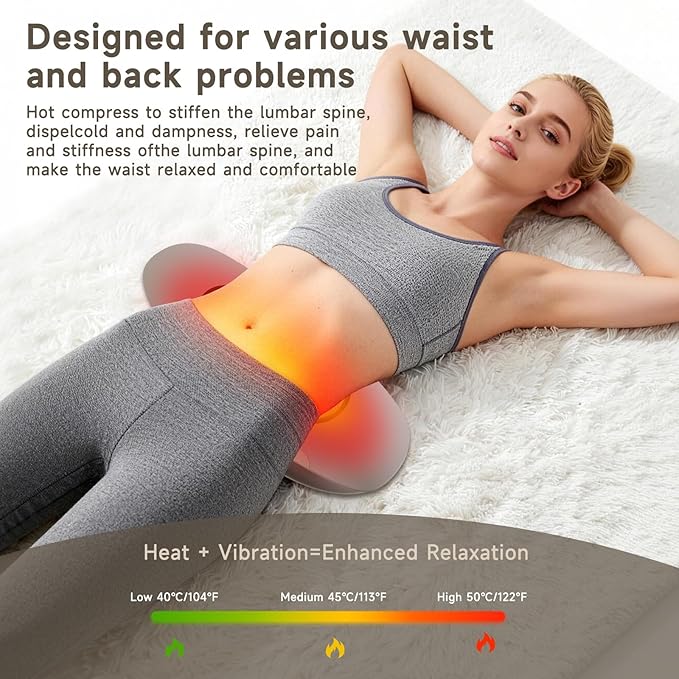 Electric Lumbar Traction Device Multifunctional Spinal Decompression Device with Dynamic Airbag Traction 8-Level Electrotherapy 3-Level Heat Therapy Vibration Massage