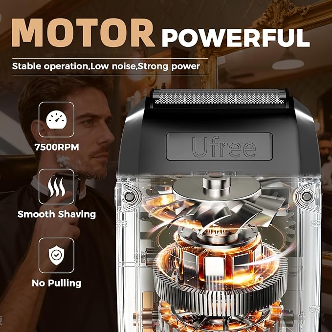 Ufree Beard Trimmer for Men Foil Shaver Electric Razor Shavers for Body Face Nose Ear Cordless Hair Trimmer Professional Hair Clippers Mustache Grooming Kit Birthday Gifts for Men