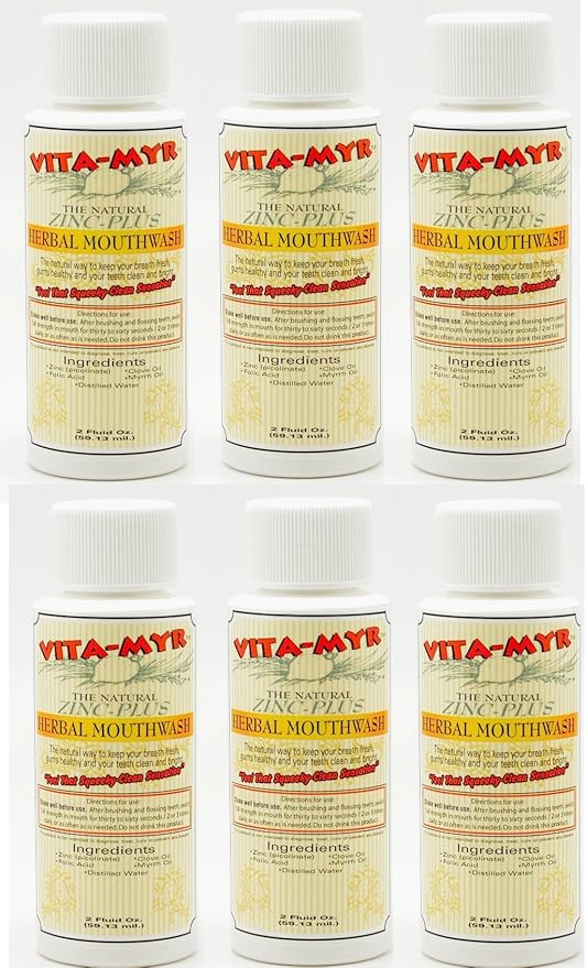 Vita-Myr Complete Oral Care Travel Kit - 12 Pack (6+6) Mouthwash &amp Original Toothpaste