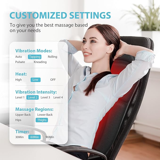 Back Massager Chair Pad Foot Massager with Heat