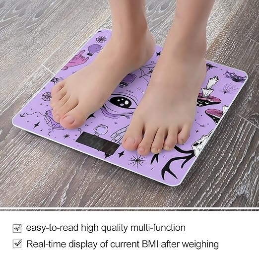 Smart Scale for Body Weight Automatic Switch Digital Bathroom Weighing Scale Witch Witchcraft Goth Skull Mushroom