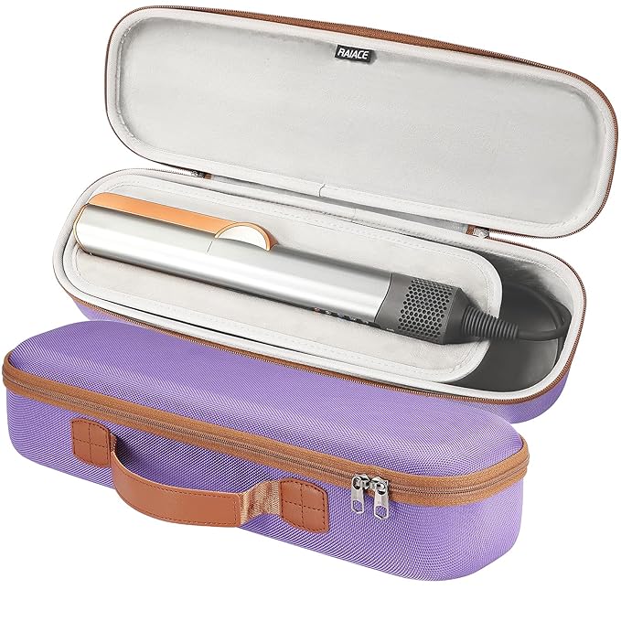 RAIACE Hard Storage Case Compatible with Dyson Airstrait Straightener Travel Carrying Bag. (case only). - Purple